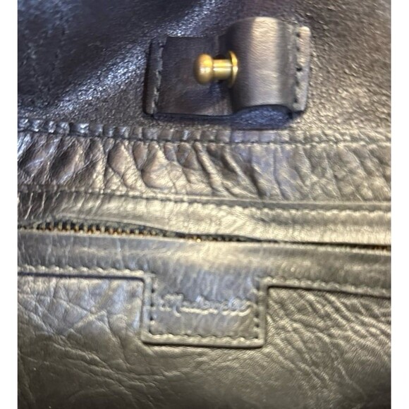 Madewell Transport Crossbody Black Pebbled Leather Gold Hardware EUC - Picture 10 of 11